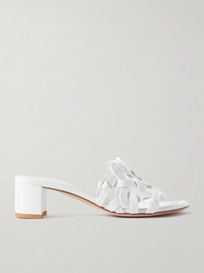 Gianvito Rossi - Amalfi 45 Woven Leather Sandals - White
