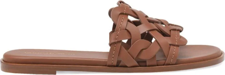 Gianvito Rossi Amalfi Leather Flat Sandals