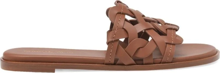Gianvito Rossi Amalfi Leather Flat Sandals