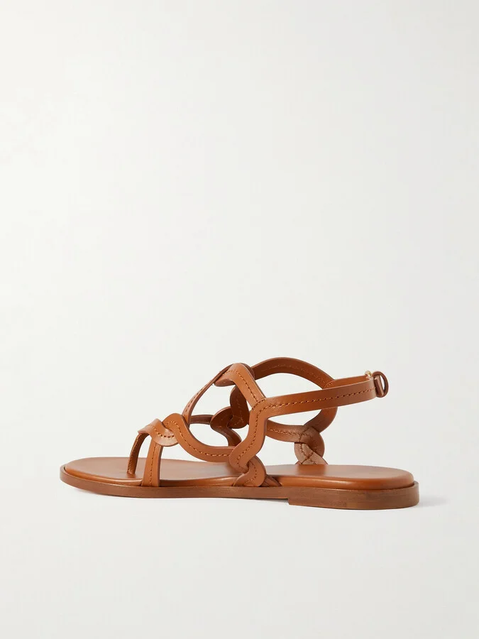 Gianvito Rossi - Amalfi Woven Leather Sandals - Brown - Image 3
