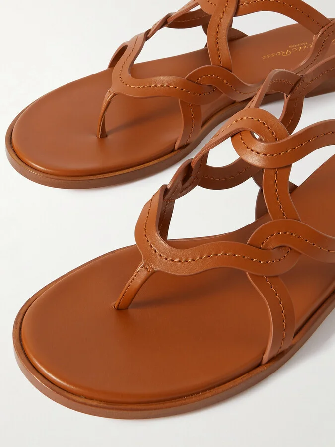 Gianvito Rossi - Amalfi Woven Leather Sandals - Brown - Image 4