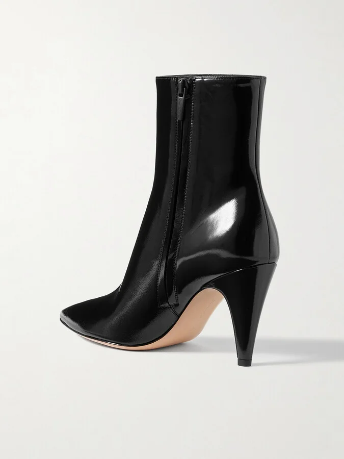 Gianvito Rossi - Amelia 80 Glossed-leather Ankle Boots - Black - Image 3
