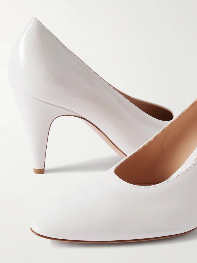 Gianvito Rossi - Amelia 85 Patent-leather Pumps - Off-white - Image 4