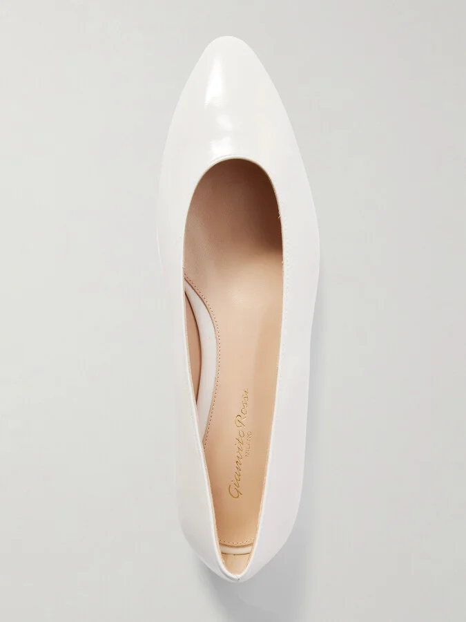 Gianvito Rossi - Amelia Glossed-leather Ballet Flats - White - Image 5