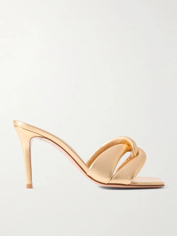 Gianvito Rossi - Amour 85 Leather Mules - Gold