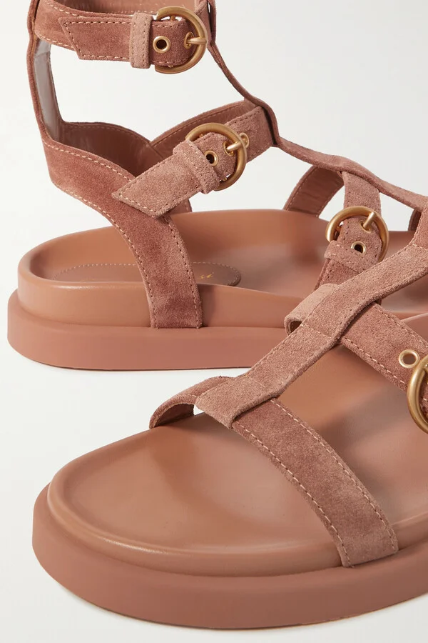 Gianvito Rossi - Arena Suede Sandals - Neutrals - Image 4