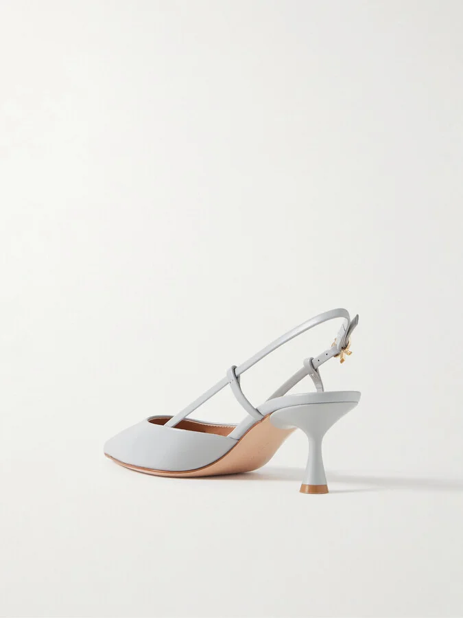 Gianvito Rossi - Ascent 55 Leather Slingback Pumps - Gray - Image 3