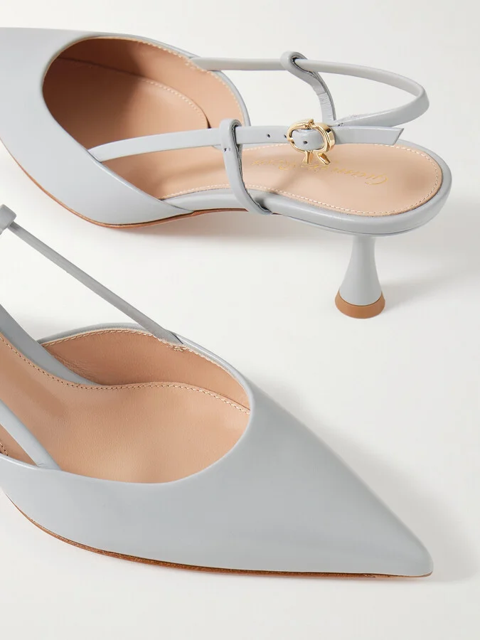 Gianvito Rossi - Ascent 55 Leather Slingback Pumps - Gray - Image 4