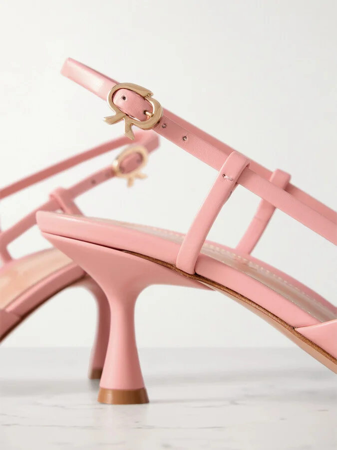 Gianvito Rossi - Ascent 55 Leather Slingback Pumps - Pink - Image 4