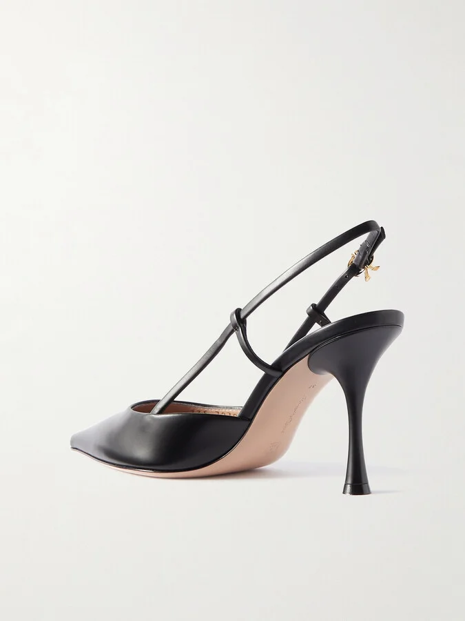 Gianvito Rossi - Ascent 85 Leather Slingback Pumps - Black - Image 3