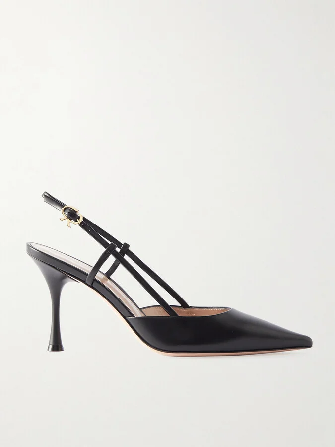 Gianvito Rossi - Ascent 85 Leather Slingback Pumps - Black