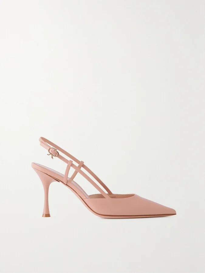 Gianvito Rossi - Ascent 85 Leather Slingback Pumps - Neutrals
