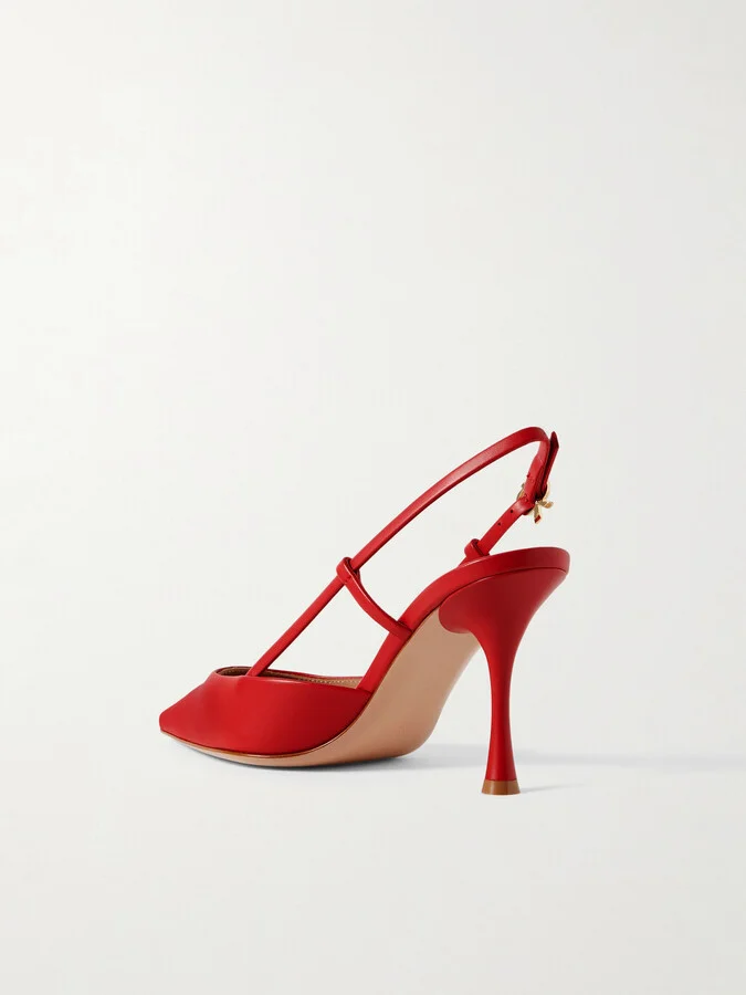 Gianvito Rossi - Ascent 85 Leather Slingback Pumps - Red - Image 3