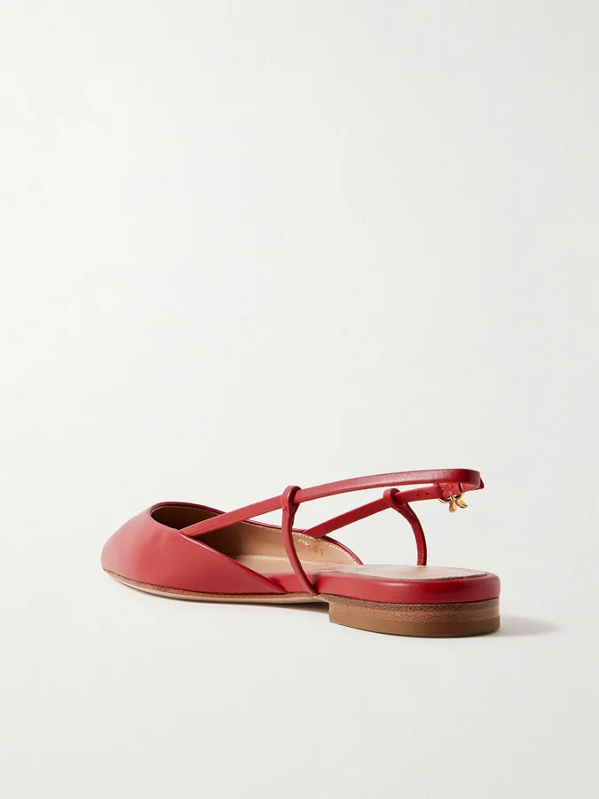 Gianvito Rossi - Ascent Leather Point-toe Flats - Red - Image 3