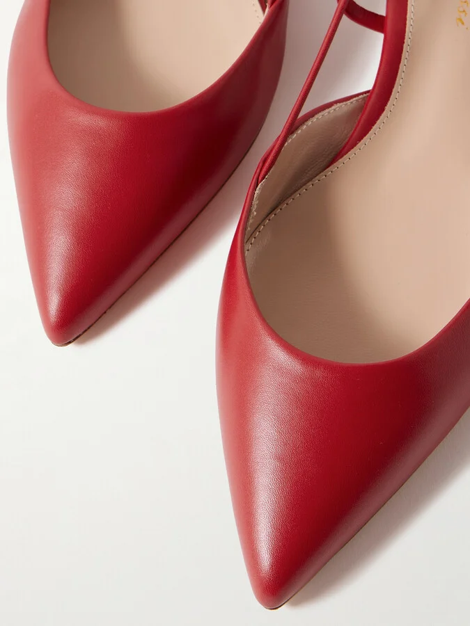 Gianvito Rossi - Ascent Leather Point-toe Flats - Red - Image 4