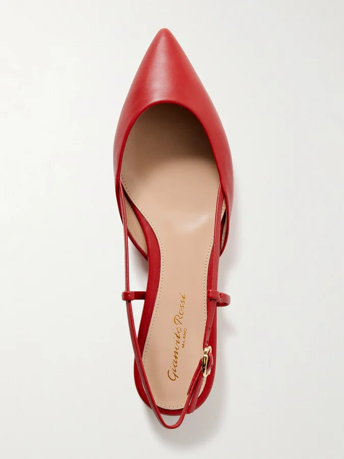 Gianvito Rossi - Ascent Leather Point-toe Flats - Red - Image 5