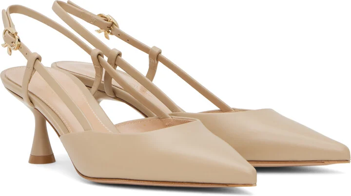 Gianvito Rossi Beige Ascent 55 Heels - Image 4