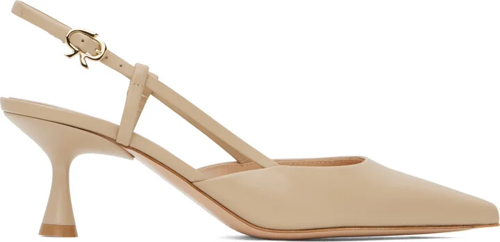 Gianvito Rossi Beige Ascent 55 Heels