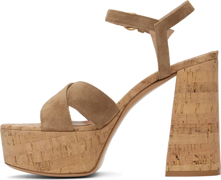 Gianvito Rossi Beige Bebe Heeled Sandals - Image 3