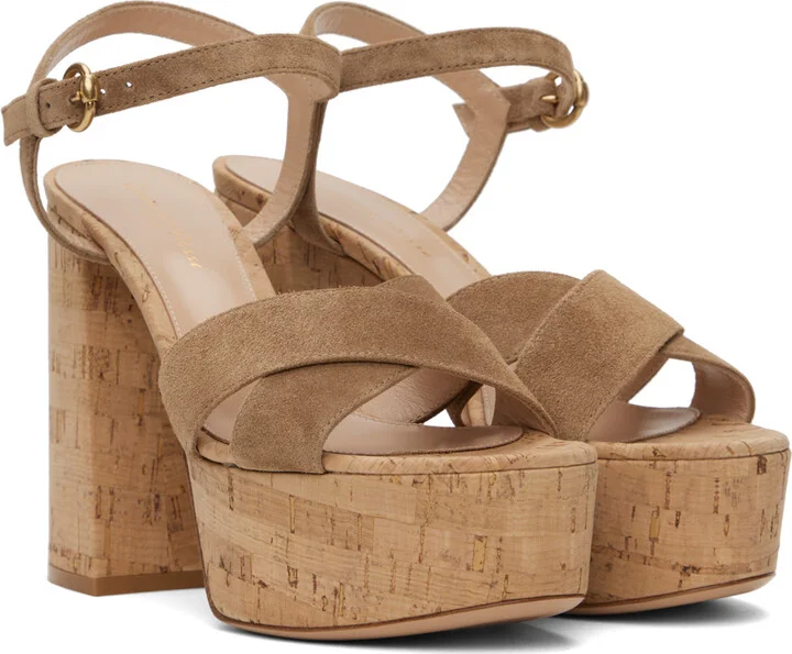 Gianvito Rossi Beige Bebe Heeled Sandals - Image 4