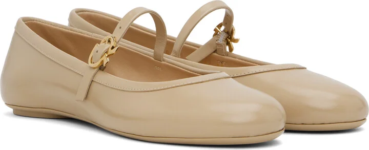 Gianvito Rossi Beige Carla Ballerina Flats - Image 4