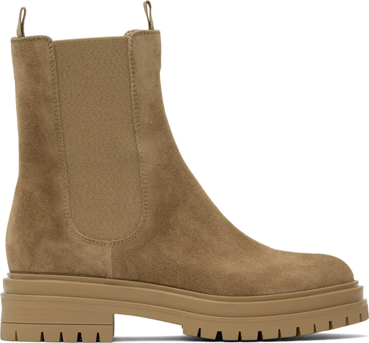 Gianvito Rossi Beige Chester Boots