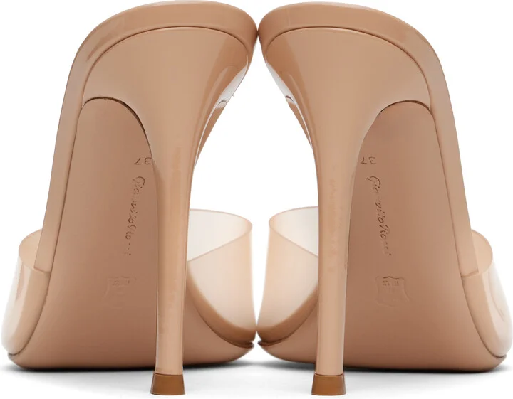 Gianvito Rossi Beige Elle 105 Mules - Image 2