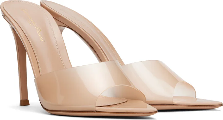 Gianvito Rossi Beige Elle 105 Mules - Image 4