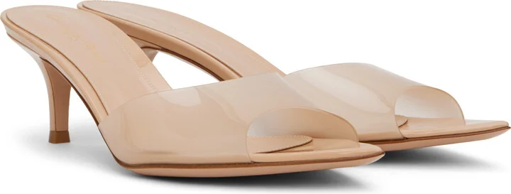 Gianvito Rossi Beige Elle 55 Mules - Image 4