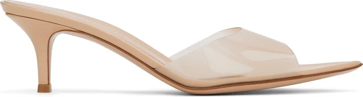 Gianvito Rossi Beige Elle 55 Mules