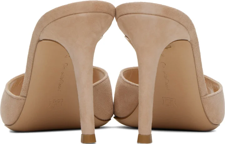 Gianvito Rossi Beige Elle 85 Mules - Image 2