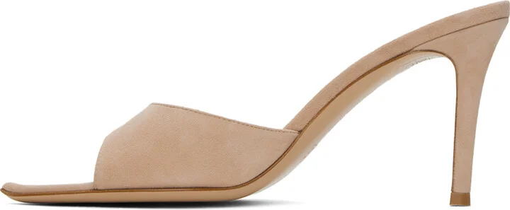 Gianvito Rossi Beige Elle 85 Mules - Image 3