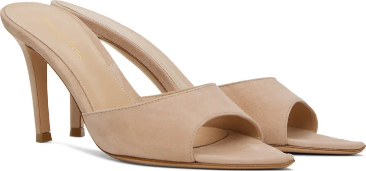 Gianvito Rossi Beige Elle 85 Mules - Image 4