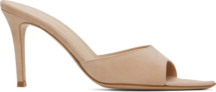 Gianvito Rossi Beige Elle 85 Mules