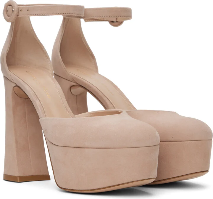 Gianvito Rossi Beige Holly D'Orsay Heels - Image 4