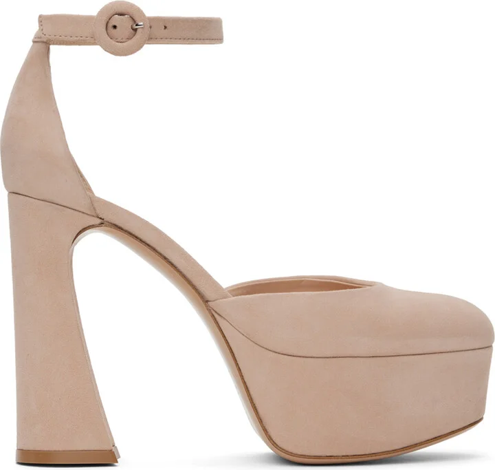 Gianvito Rossi Beige Holly D'Orsay Heels