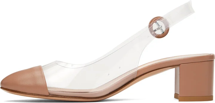 Gianvito Rossi Beige Nappa Soft Glass Heels - Image 3