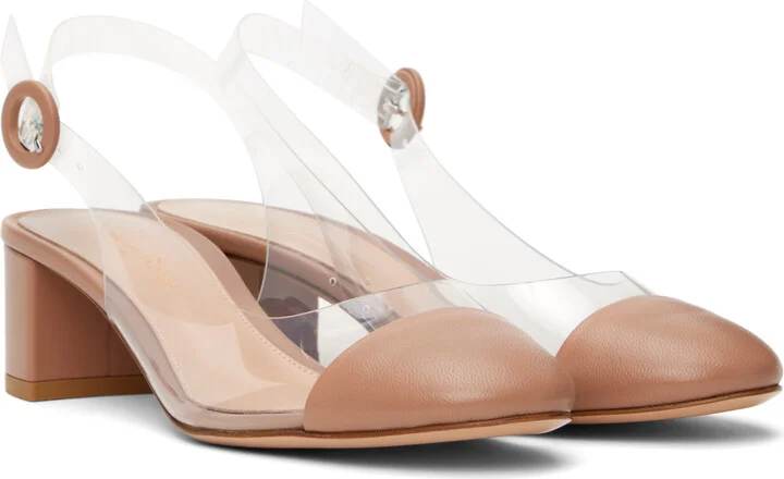 Gianvito Rossi Beige Nappa Soft Glass Heels - Image 4