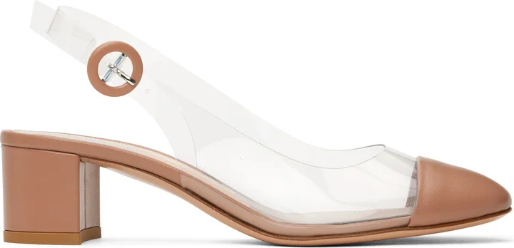 Gianvito Rossi Beige Nappa Soft Glass Heels