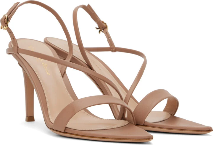 Gianvito Rossi Beige Pointed Heeled Sandals - Image 4