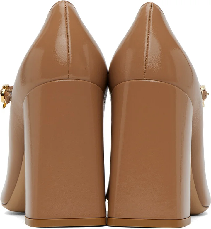 Gianvito Rossi Beige Square Toe Heels - Image 2