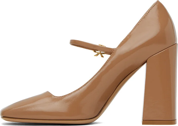 Gianvito Rossi Beige Square Toe Heels - Image 3