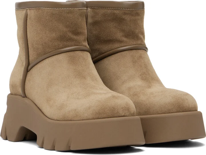 Gianvito Rossi Beige Stormy Boots - Image 4