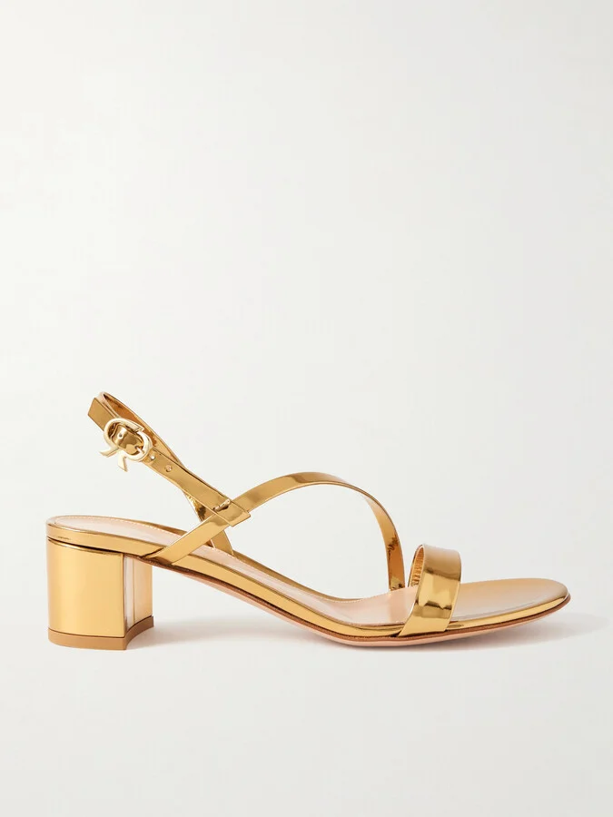 Gianvito Rossi - Betsey 45 Metallic Leather Sandals - Gold