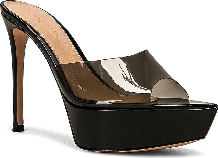 Gianvito Rossi Betty Platform Mules in Black - Image 2