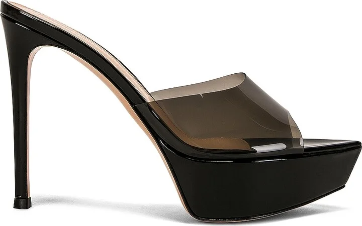 Gianvito Rossi Betty Platform Mules in Black