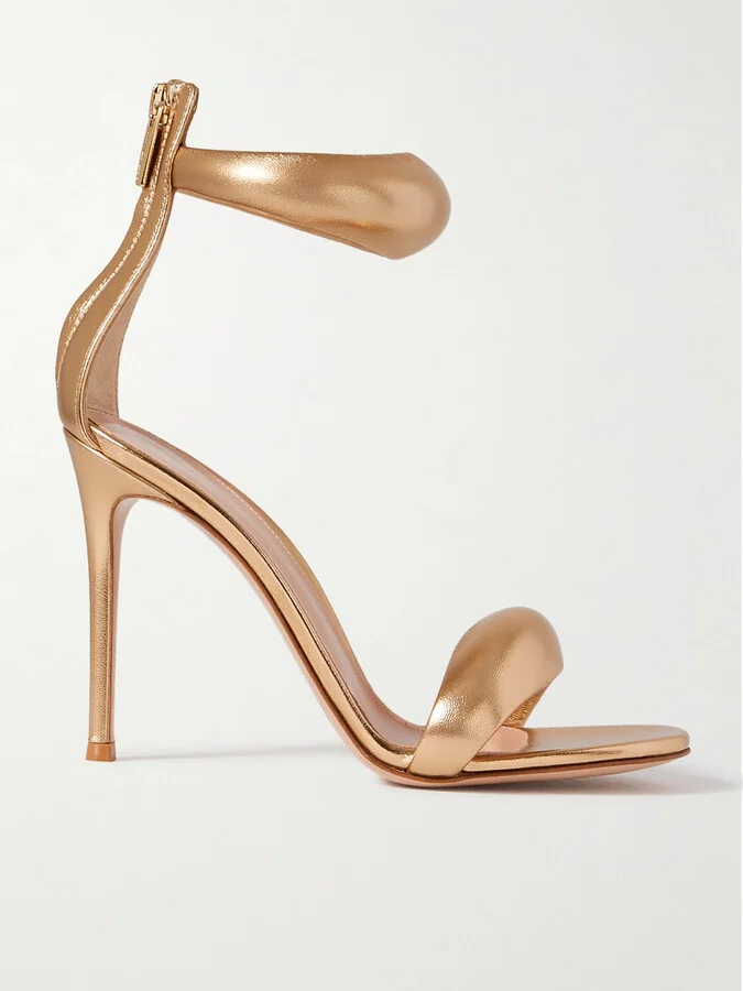 Gianvito Rossi - Bijoux 105 Metallic Leather Sandals - Gold