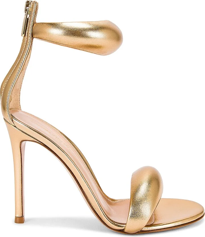 Gianvito Rossi Bijoux Heels in Metallic Gold