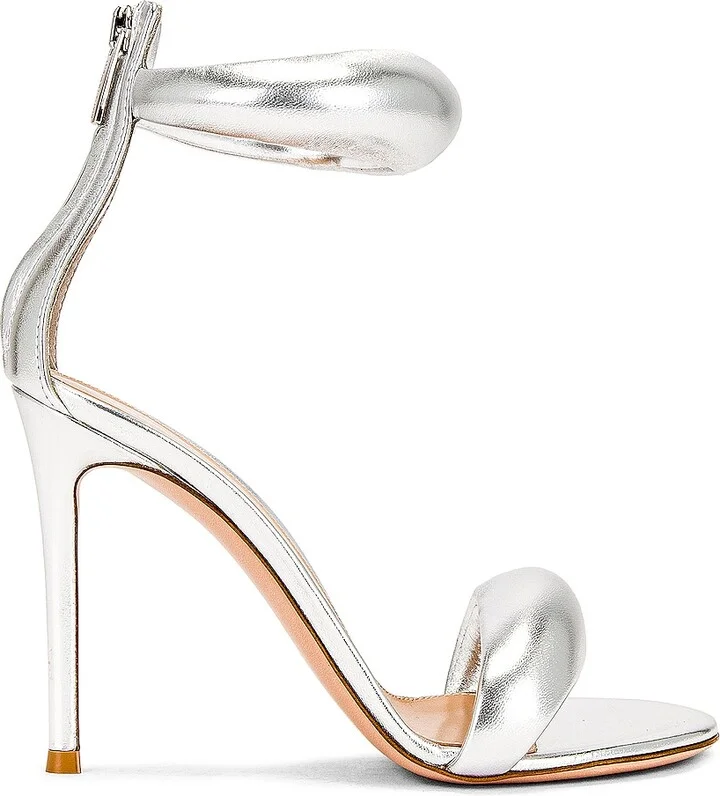 Gianvito Rossi Bijoux Heels in Metallic Silver