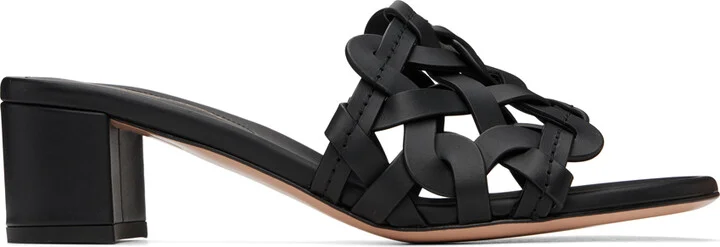 Gianvito Rossi Black Amalfi 45 Mules